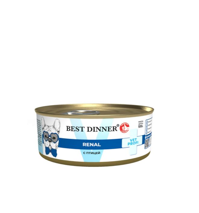 Best Dinner Vet Profi Renal конс. для собак. "С птицей", 0,1кг