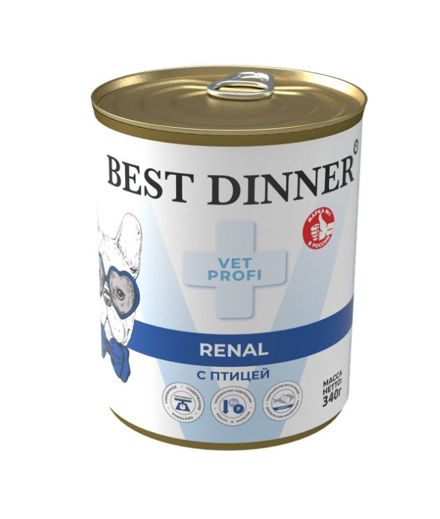 Best Dinner Vet Profi Renal конс. для собак. "С птицей", 0,34кг
