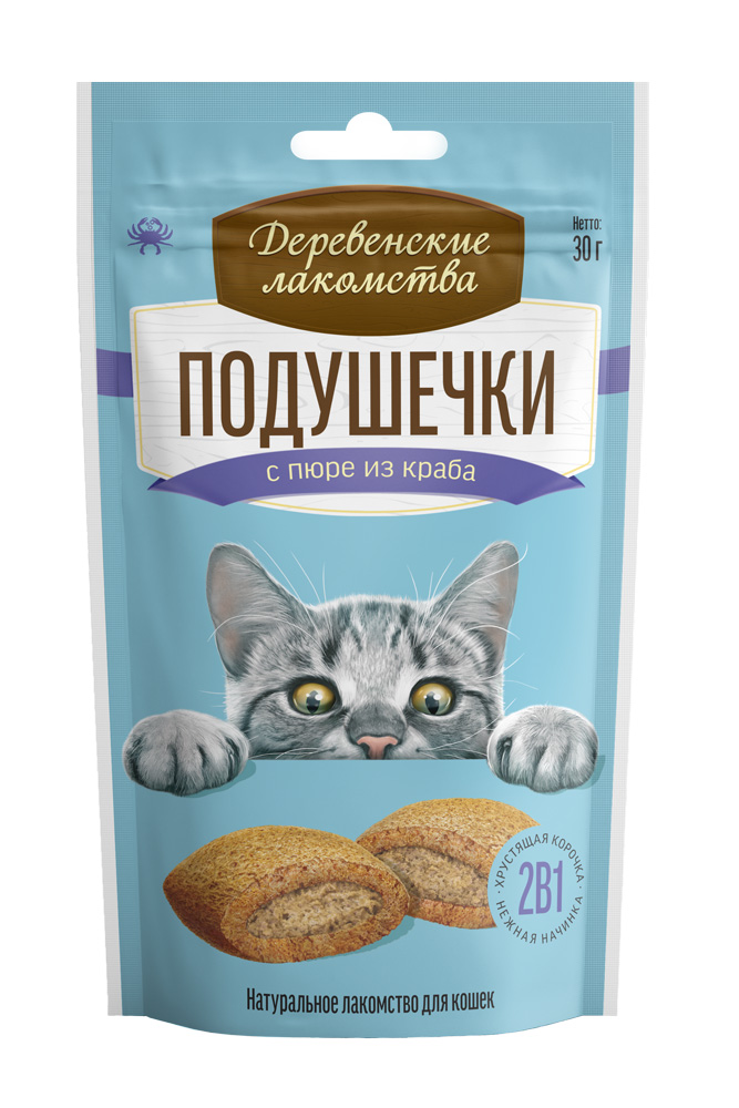 Деревенские лакомства. Подушечки с пюре из краба, 30 гр
