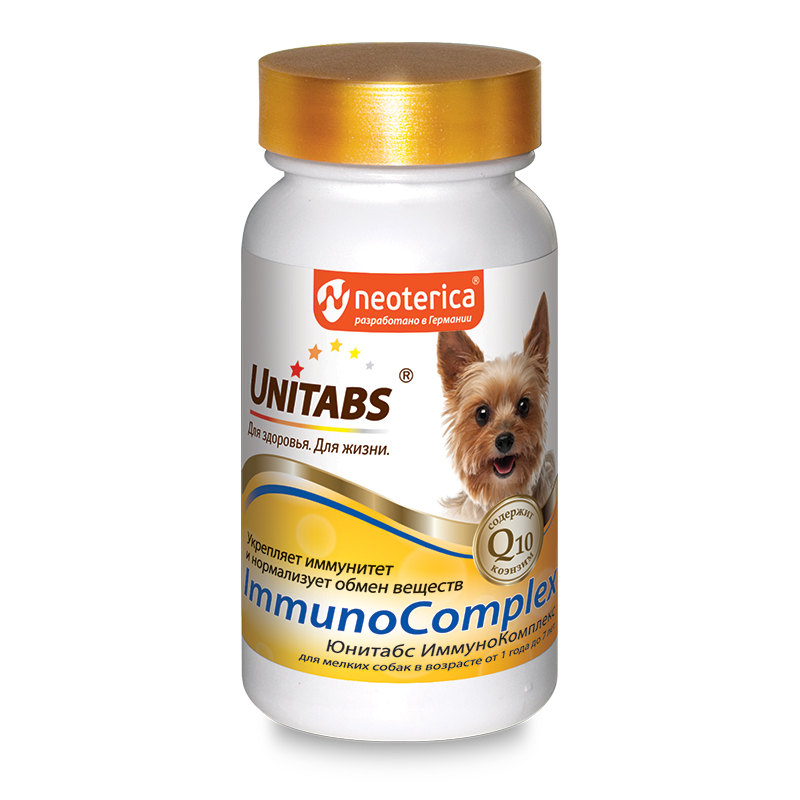 Юнитабс U206 Immuno Complex с Q10 Витамины д/соб. мелких пород, 100таб