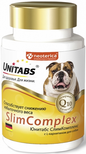 Юнитабс U210 SlimComplex с Q10 Витамины д/собак, 100 таб 