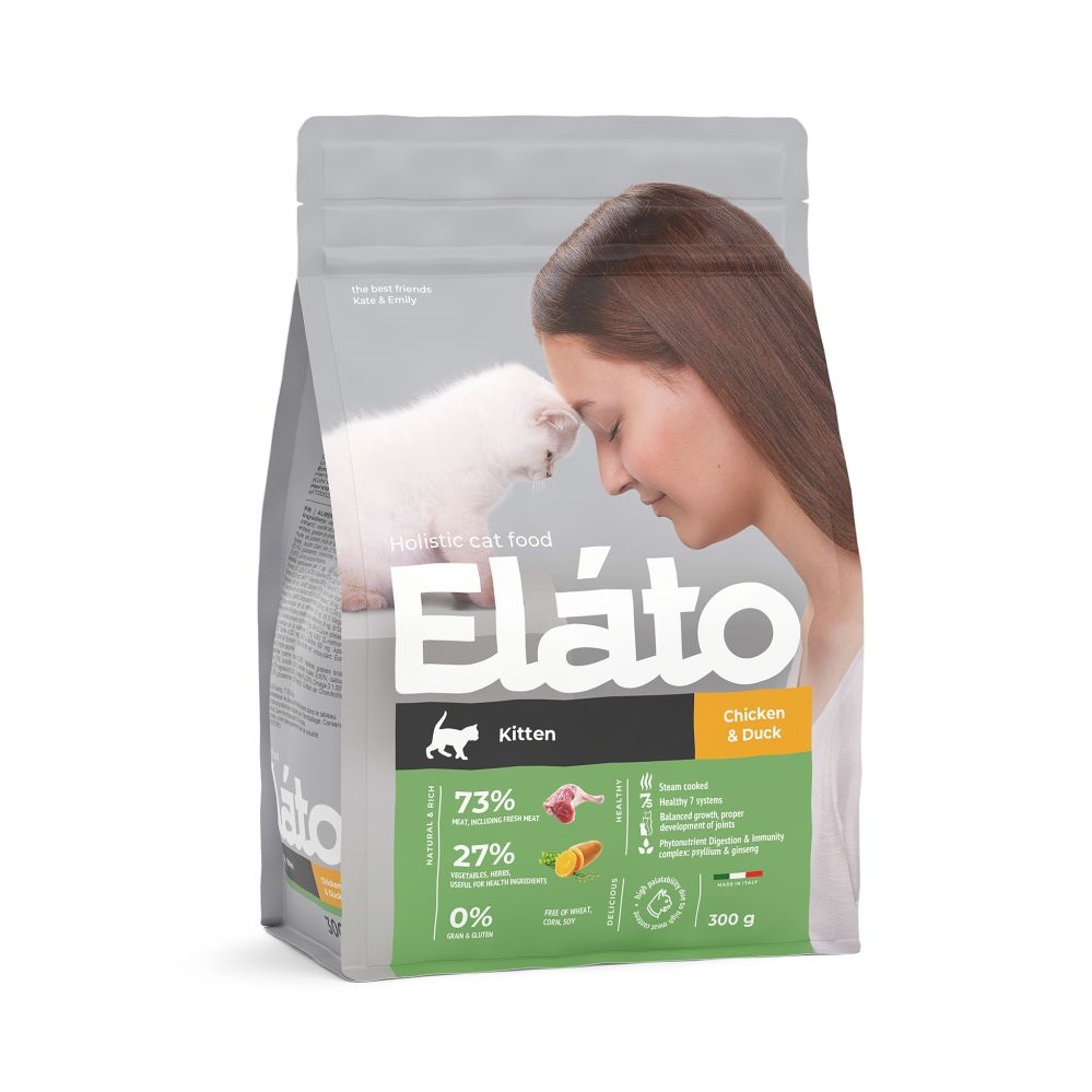 Elato Holistic сухой корм для котят с курицей и уткой, 300г