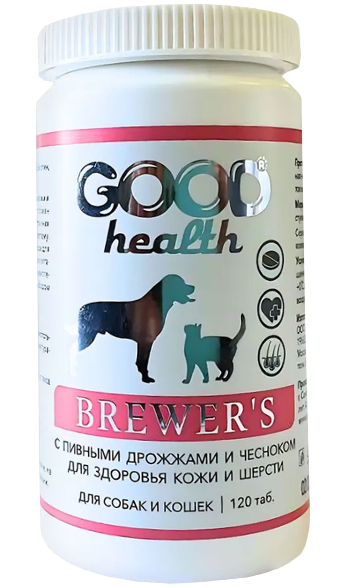 FAVORITE Good Health Мультивитаминный комплекс для кошек и собак с пивн. дрожжами и чесноком, 120таб