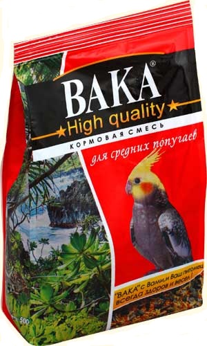 ВАКА High Quality Корм для средних попугаев, 500 г арт 4641 (10/кор)