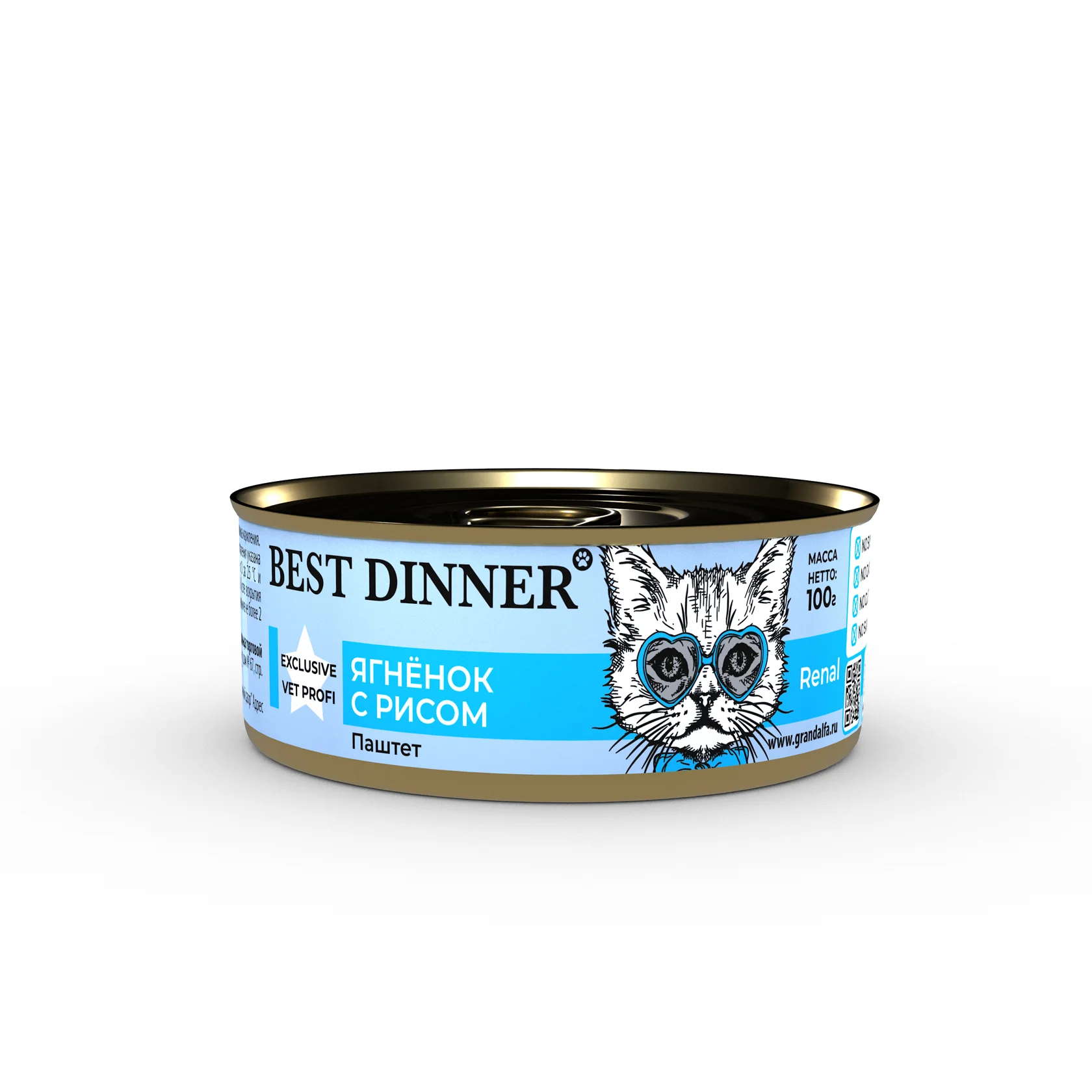 Best Dinner Эксклюзив Vet Profi Renal влажный корм для кошек со вкусом ягненка, 100 гр