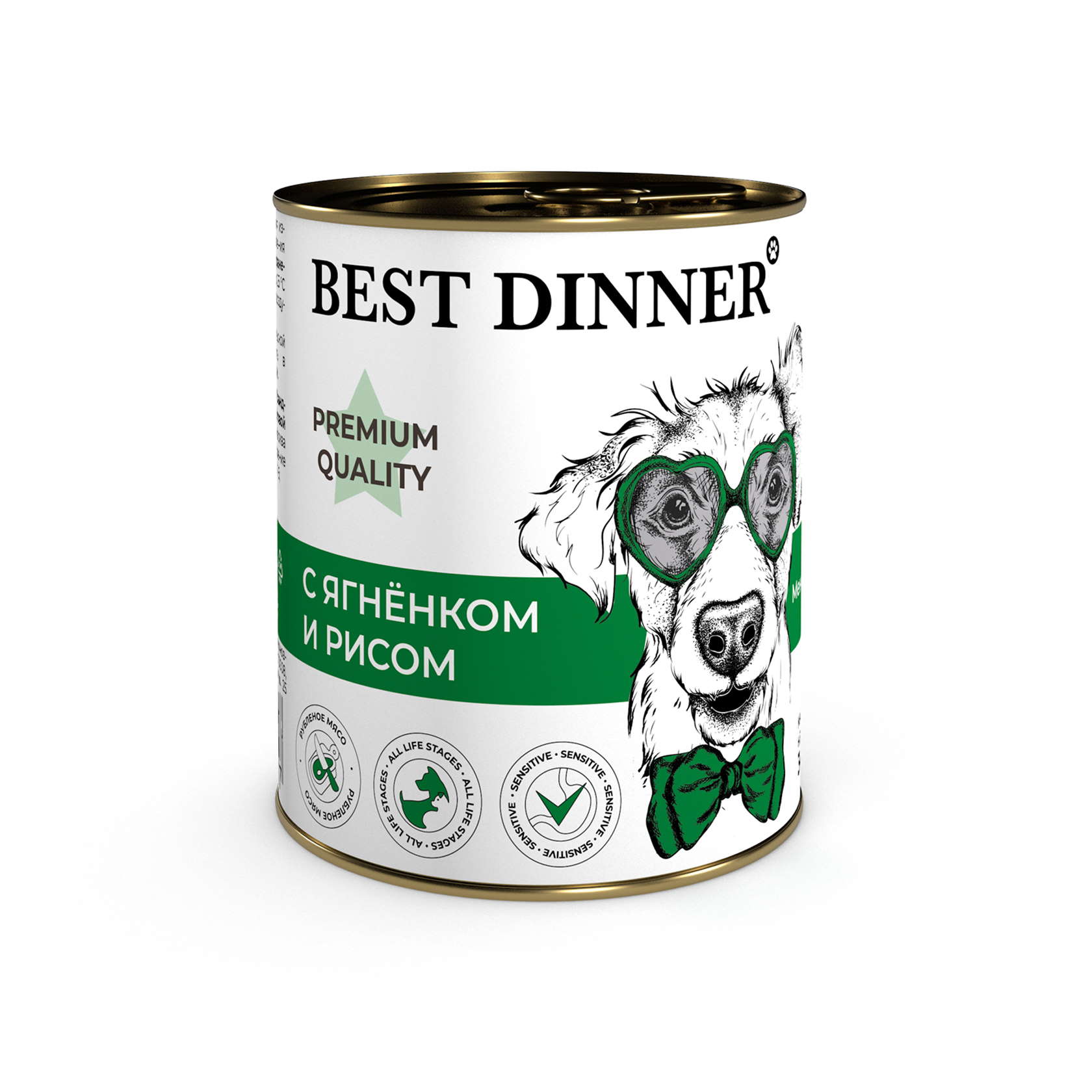 Best Dinner Меню для собак - Конс Premium Меню №5 "С ягненком и рисом" - 0,34 кг / 4317