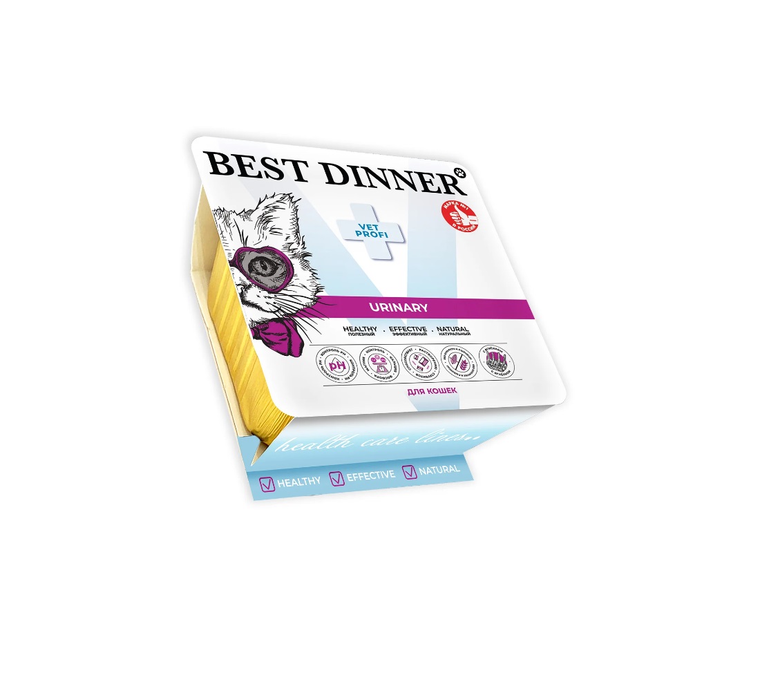 Best Dinner Vet Profi Urinary влажный корм для кошек, паштет со вкусом ягненка, 100 гр
