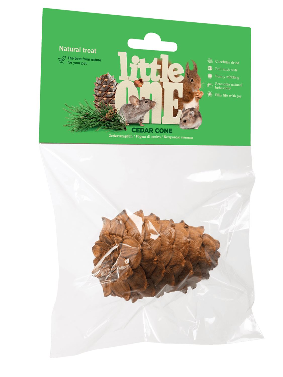 Little One Лакомство-игрушка для грызунов "Кедровая шишка" пакет 1шт (8/кор)