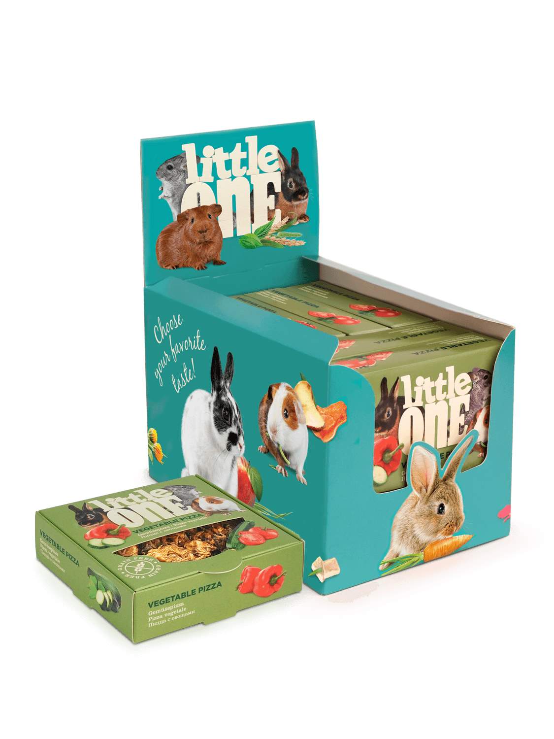 Little One Лакомство-игрушка для грызунов "Пицца с овощами" 55 г (6/кор)