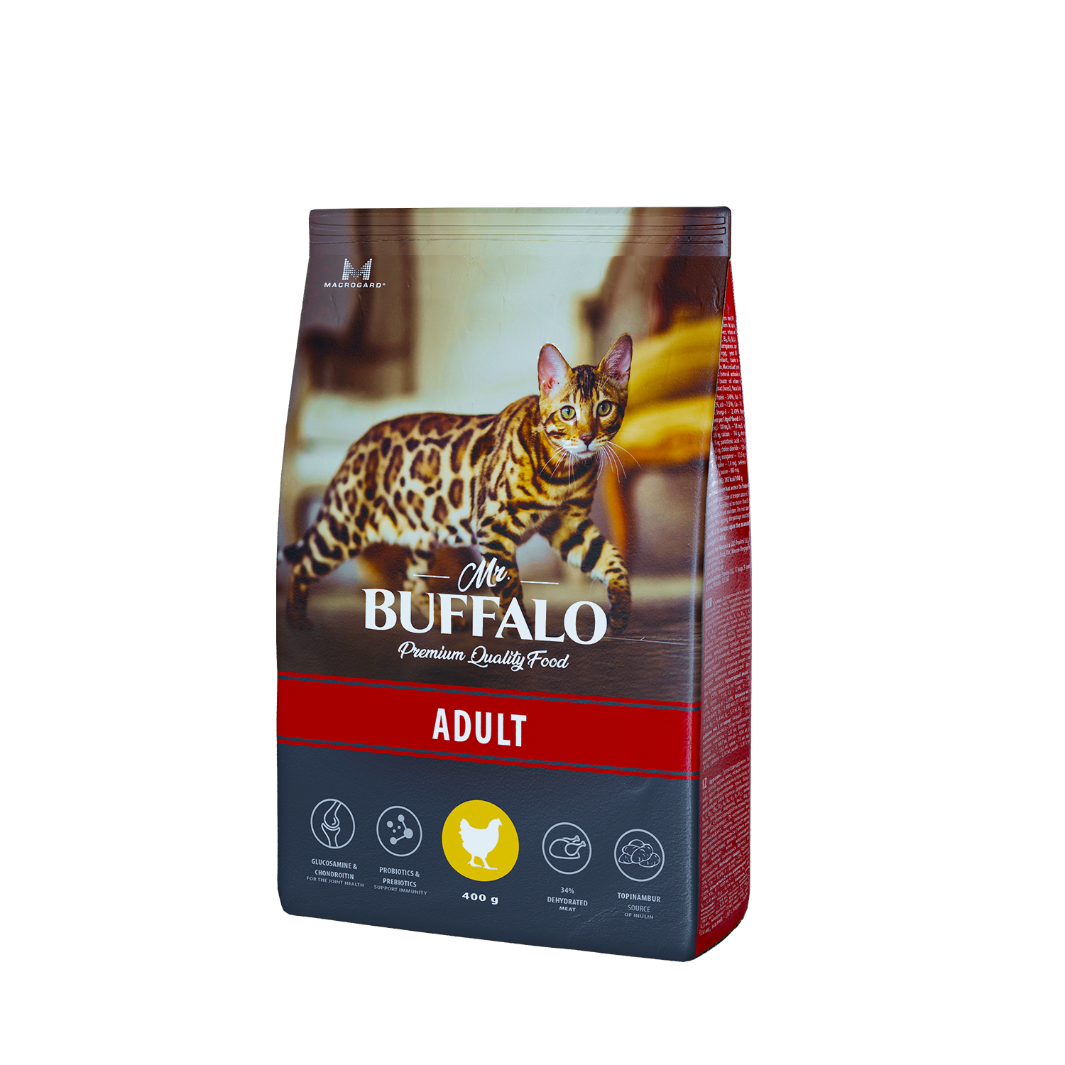 Mr.Buffalo Adult сухой корм для кошек со вкусом курицы, 400 г