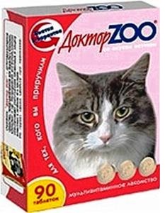Доктор ZOO Мультивит  для кошек со вкусом ветчины таб.№90  