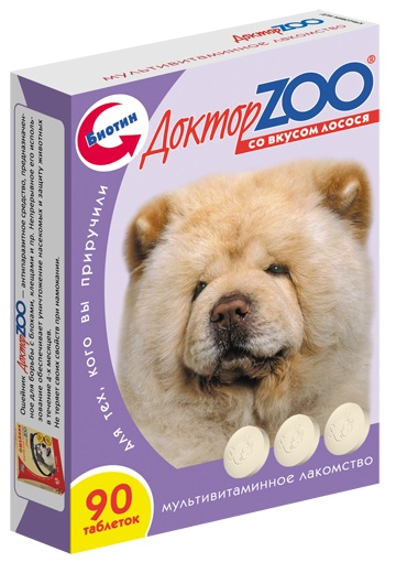 Доктор ZOO Мультивит  для собак со вкусом лосося таб.№90 