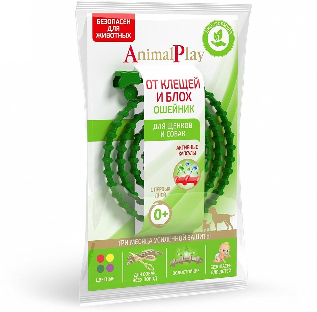 Animal Play Ошейник репеллентный для собак (зелёный), 75см