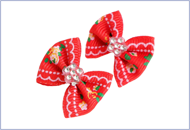 PetLine Бантик (пара) красный с узорами 72-A020