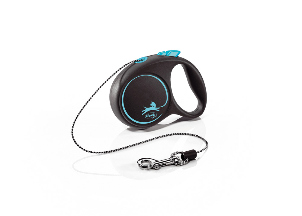 Поводок-рулетка Flexi Black Design cord XS 3m 8 kg blue