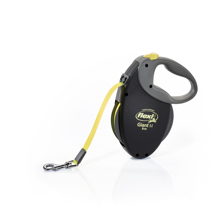 Поводок-рулетка Flexi Giant tape M 8m 25 kg  Black Neon