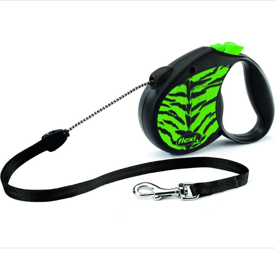 Поводок-рулетка Flexi Safari cord M 5m 20 kg green Tiger