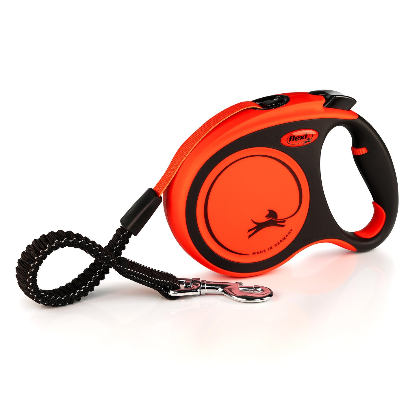 Поводок-рулетка Flexi Xtreme L Tape 5m, 65 kg black/orange