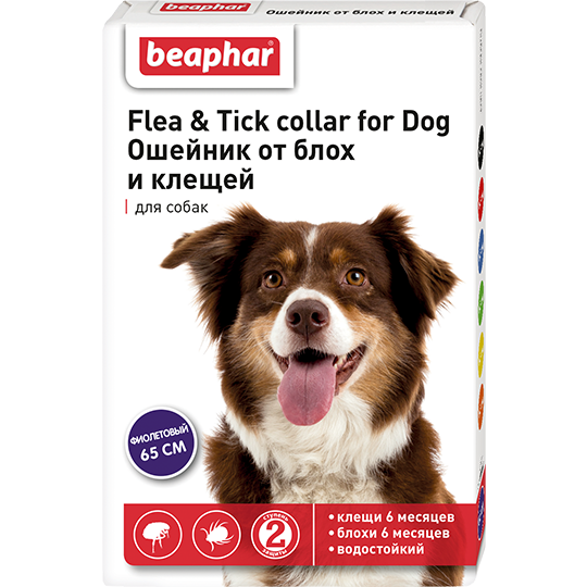 Beaphar Ошейник для собак фиолетовый (65 см)