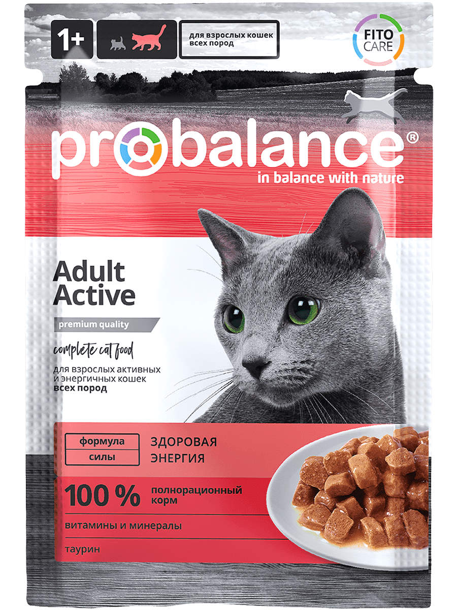 ProBalance Active, влажный корм для активных кошек, 85 гр