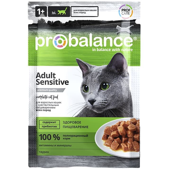 ProBalance Sensitive, влажный корм для взрослых кошек с чувствительным пищеварением, 85 гр