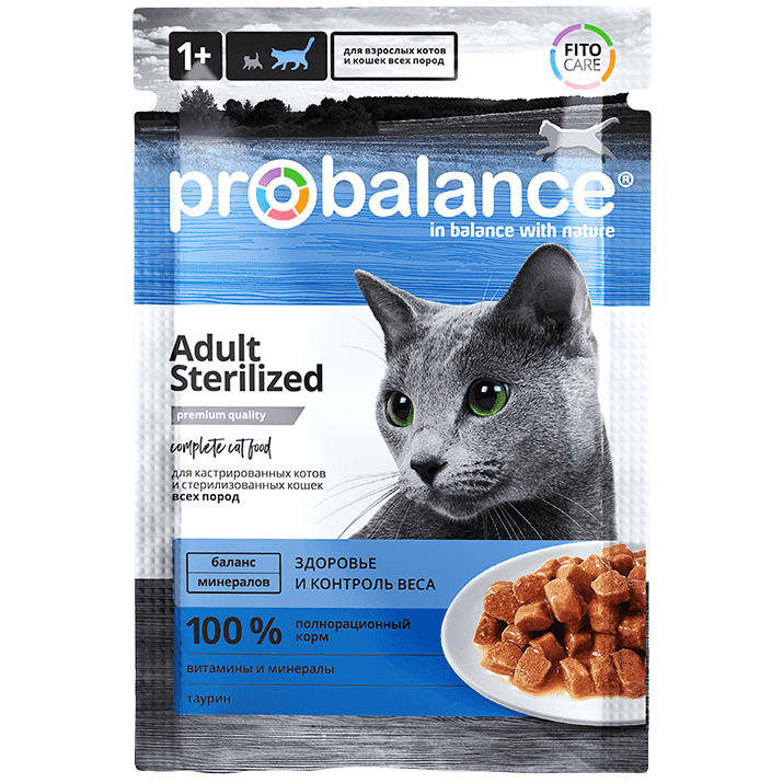 ProBalance Sterilized, влажный корм для стерилизованных кошек и кастрированных котов, 85 гр