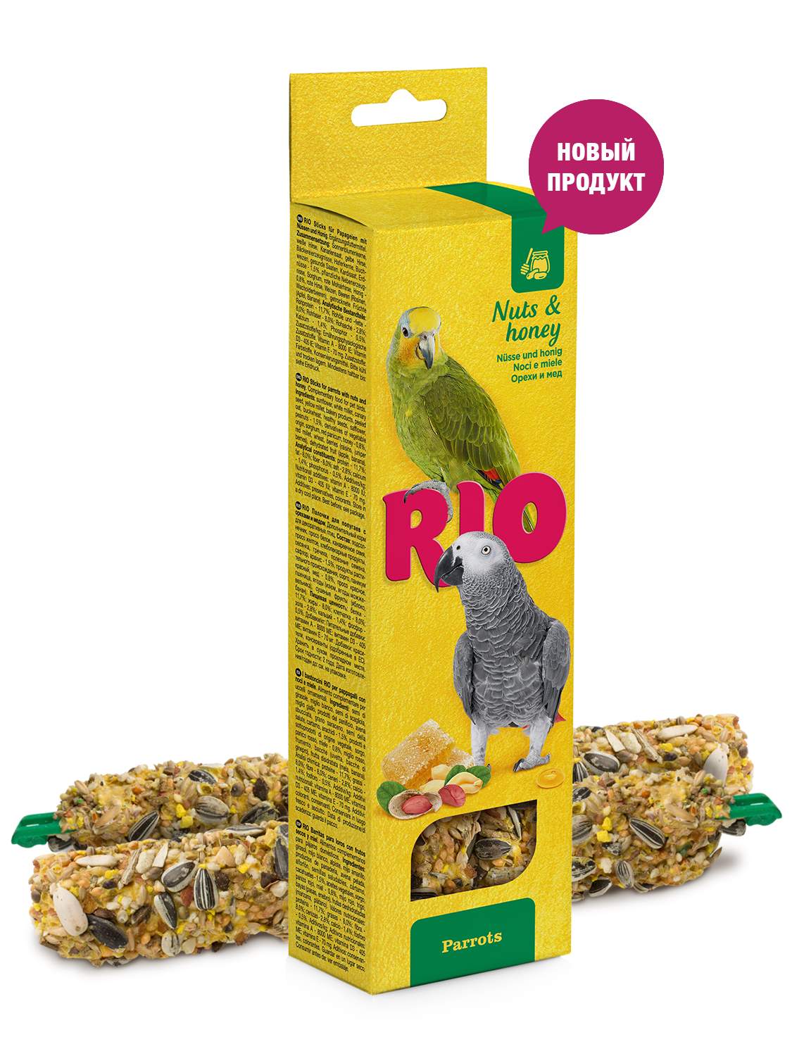 РИО Палочки для попугаев с медом и орехами, 2х90 г (8/кор)