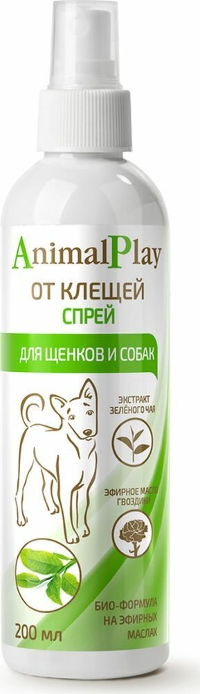 Animal Play Спрей репелентный от клещей и др.эктопаразитов д/собак, 200мл