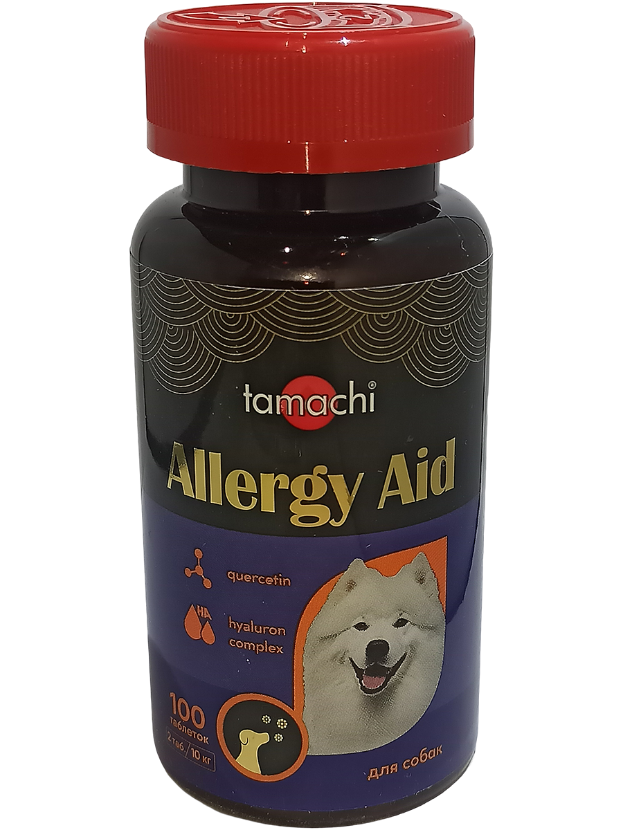 Tamachi Allergy Aid для средних и крупных собак, 100 таб.