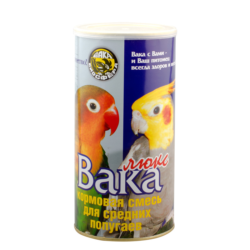 ВАКА ЛЮКС Корм для средних попугаев 900 г арт 1565 (8/кор)