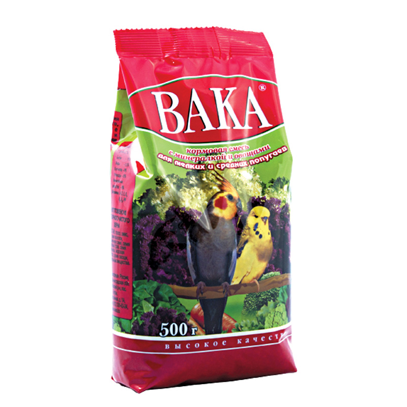 ВАКА "ВК" с минералами и овощами для попугаев 500 г.0124 (14/кор)