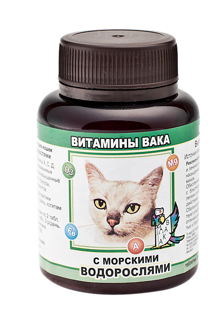 ВАКА Вит для кошек с Морскими водорослями таб. №80 