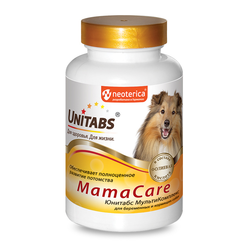 Юнитабс U208 MamaCare с B9 Витамины д/беременных собак, 100таб.
