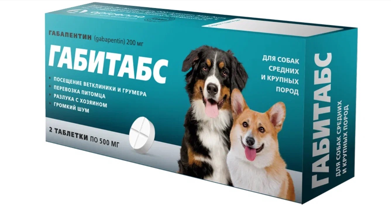 Габитабс 200 для собак средних и крупных пород 500 мг 2 табл.