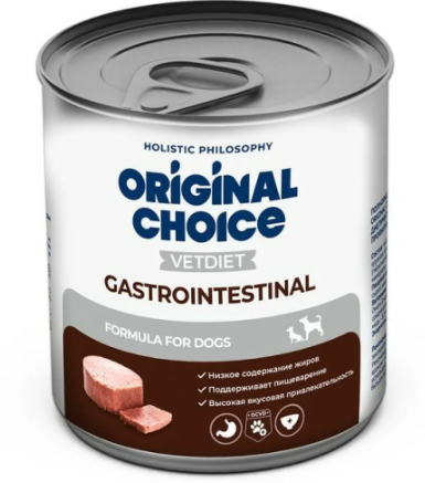 ORIGINAL CHOICE VETDIET Gastrointestinal 525 г диетическое полнорационное питание для собак профилактика болезней ЖКТ