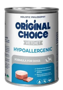 ORIGINAL CHOICE VETDIET Hypoallergenic 340 г ветеринарная диета для собак с пищевой аллергией или непереносимостью
